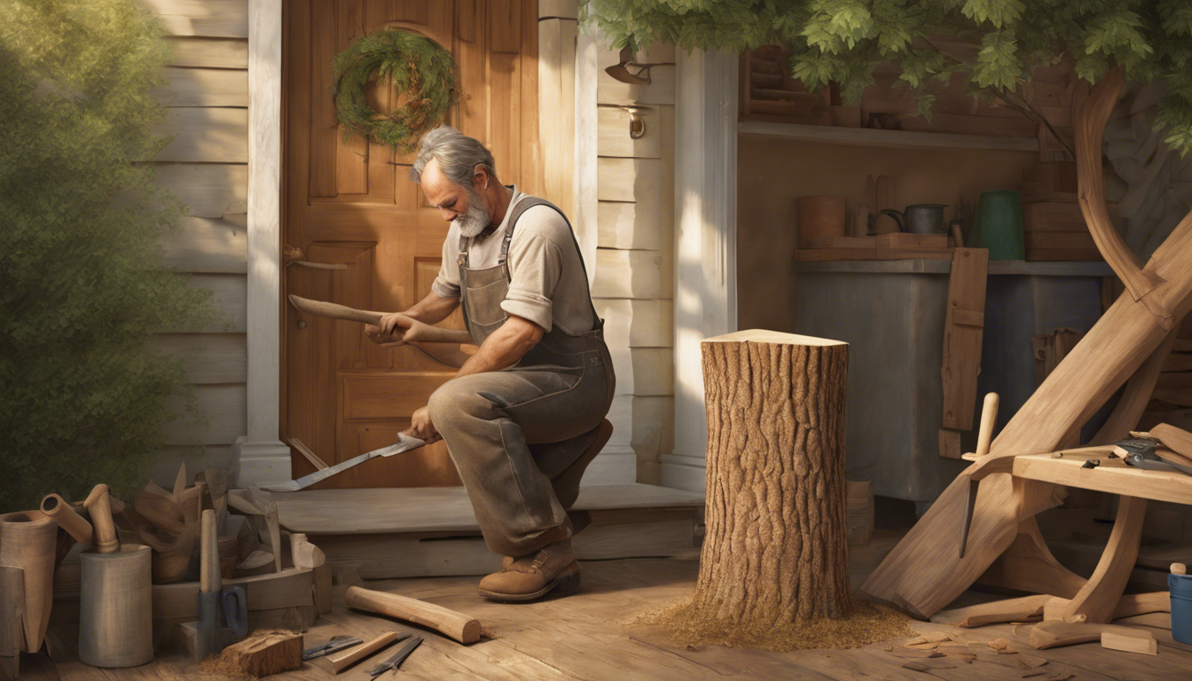 découvrez l'art fascinant de la charpenterie à travers les mains d'un artisan talentueux. apprenez comment il transforme un arbre brut en une œuvre d'art unique, tout en l'intégrant harmonieusement devant sa porte. une exploration du savoir-faire et de la créativité qui donne vie au bois.