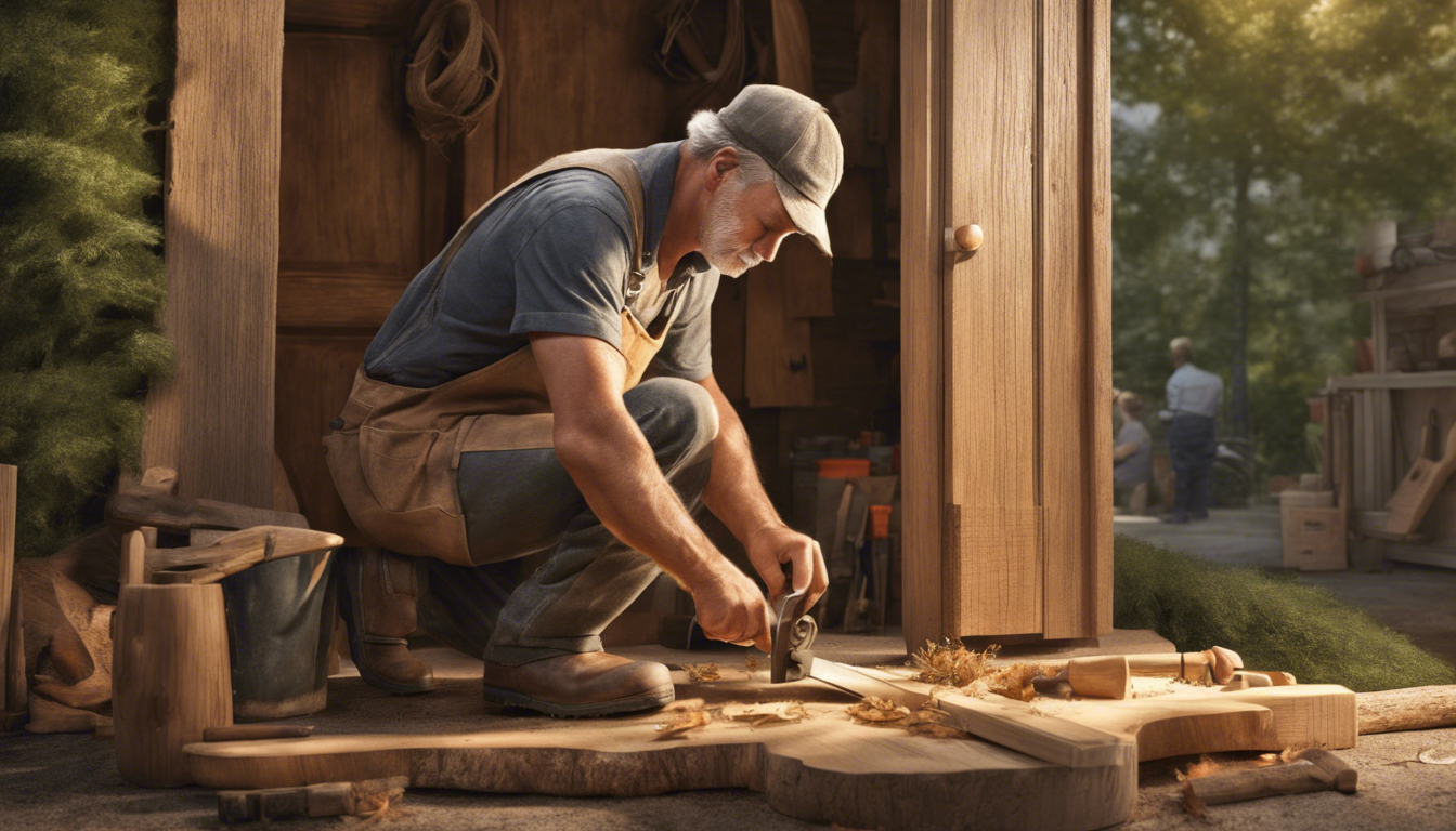 découvrez l'art fascinant de la charpenterie à travers le savoir-faire d'un charpentier talentueux, qui transforme un arbre brut en une œuvre d'art devant sa porte. apprenez comment il allie technique et créativité pour donner vie à ses projets.