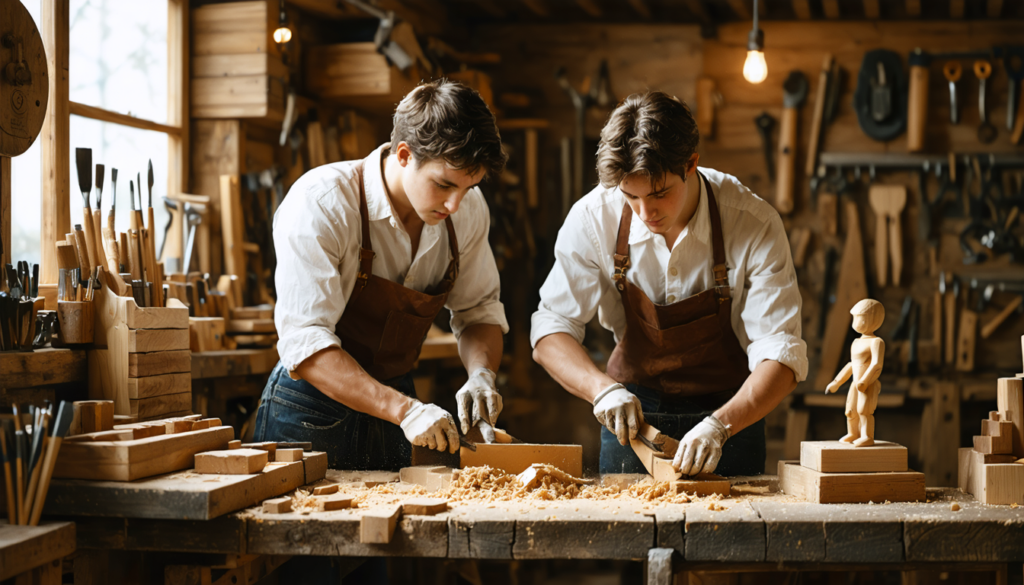découvrez l'univers des jumeaux juste à arcins, artisans du bois alliant passion et tradition. leur savoir-faire exceptionnel et leurs créations uniques, véritable hommage à l'artisanat, vous plongent dans un monde où le bois raconte une histoire. explorez leur expertise et laissez-vous séduire par leur amour du travail bien fait.