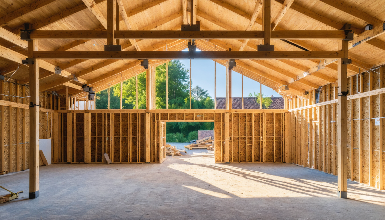 découvrez l'achèvement de la charpente en bois de l'extension de la salle des fêtes de cléguer, alliant tradition et modernité. un projet phare qui transforme cet espace communautaire en un lieu accueillant et fonctionnel pour tous les événements.
