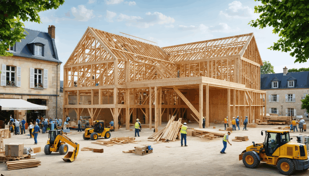 découvrez la transformation de la place de la févrière à mauges-sur-loire avec la construction de la halle en bois. cet ouvrage promet de devenir un nouveau lieu de rencontre et d'échange pour les habitants et les visiteurs, alliant tradition et modernité.