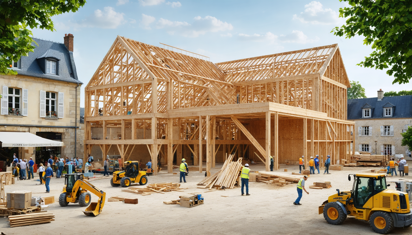 découvrez la transformation de la place de la févrière à mauges-sur-loire avec la construction de la halle en bois. cet ouvrage promet de devenir un nouveau lieu de rencontre et d'échange pour les habitants et les visiteurs, alliant tradition et modernité.
