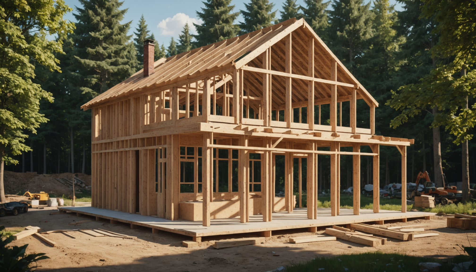 découvrez la transformation d'une maison en bois à clelles, avec sa charpente récemment achevée. suivez chaque étape de cette construction unique et admirez l'harmonie entre tradition et modernité dans un cadre naturel époustouflant.