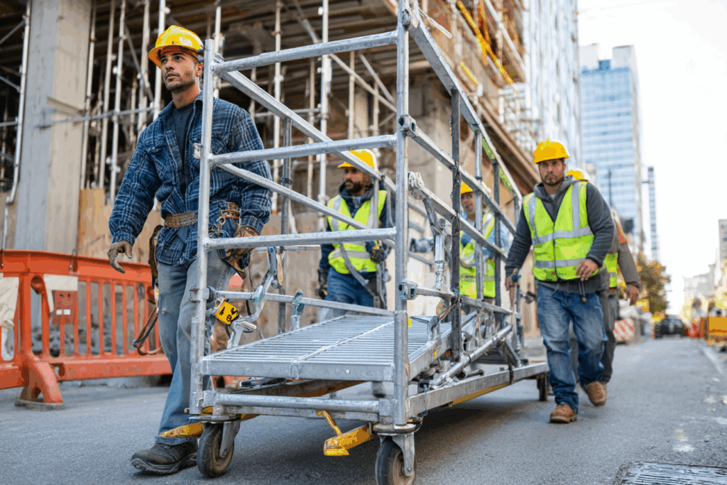 Optimiser la mobilité sur chantier grâce à l’échafaudage roulant