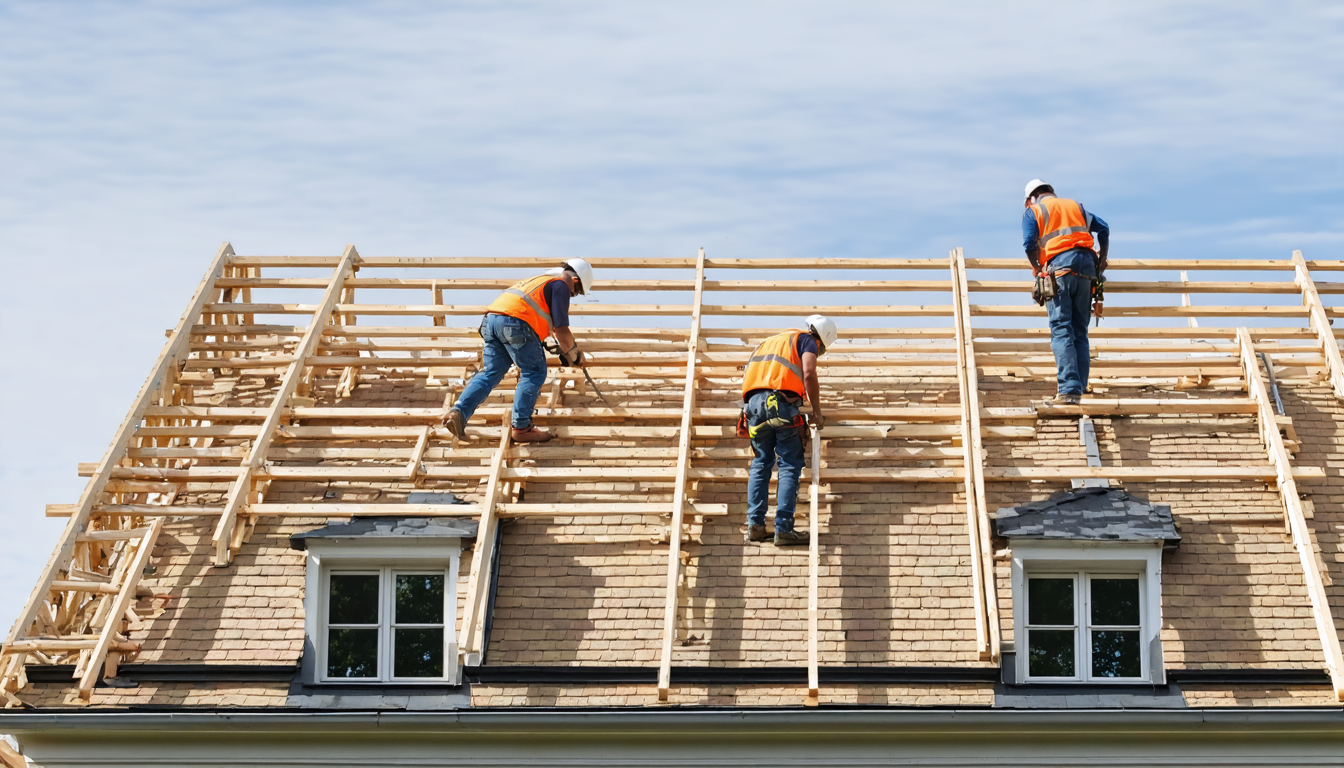 expert en rénovation de toiture dans l'aisne, spécialisé dans le renforcement et le remontage de la charpente, des sablières, des pannes et des chevrons pour assurer la solidité et la durabilité de votre couverture.