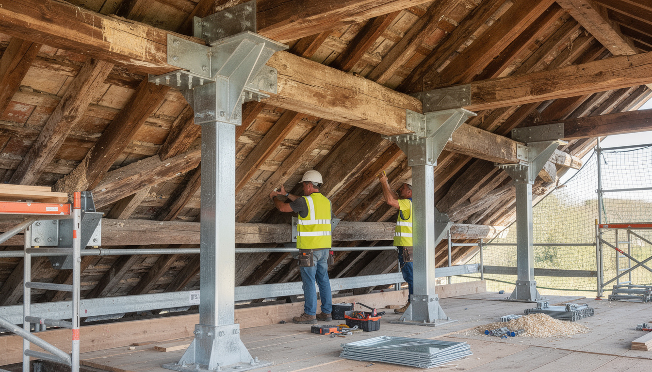 découvrez l'harmonie parfaite entre bois et métal dans une charpente alliant robustesse et esthétisme pour des constructions durables et modernes.