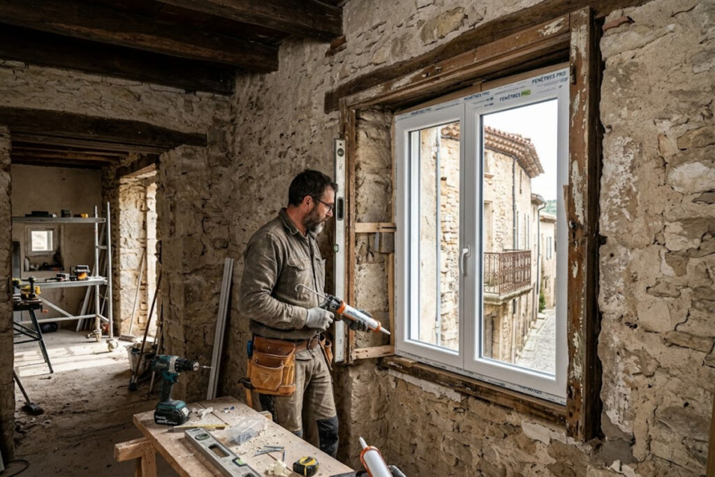 Les menuiseries PVC sont faciles à installer, même sur un bâtiment ancien