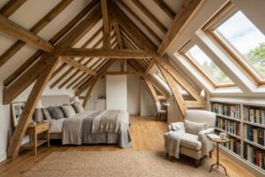 Tout savoir sur l'aménagement de combles sous charpente fermette