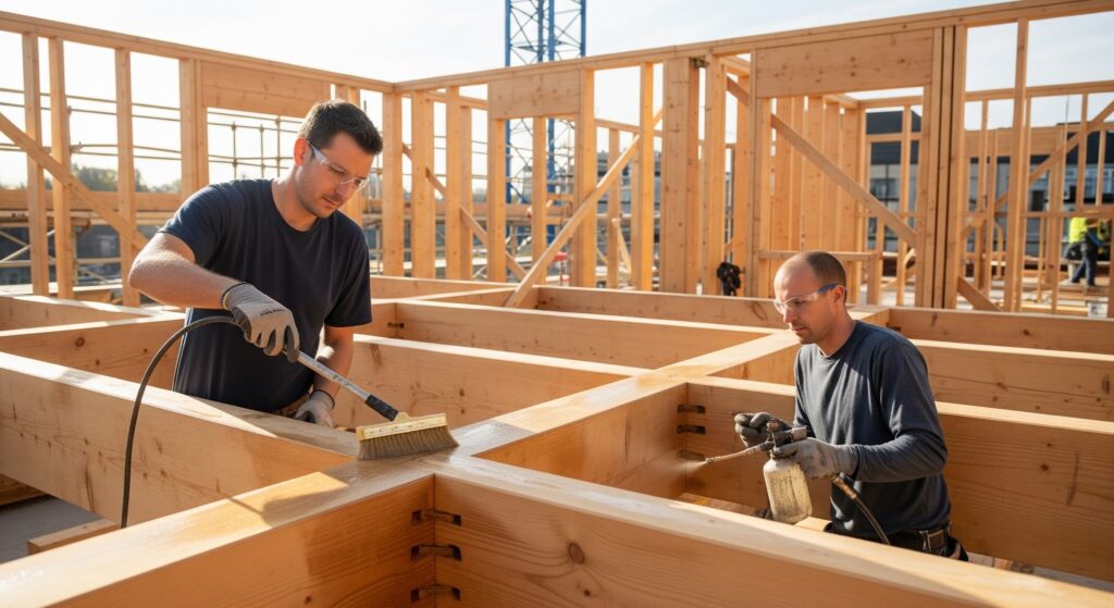 Les méthodes courantes de traitement bois charpente sur chantier